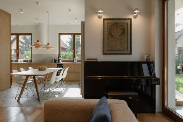 aranżacja salonu z jadalnią