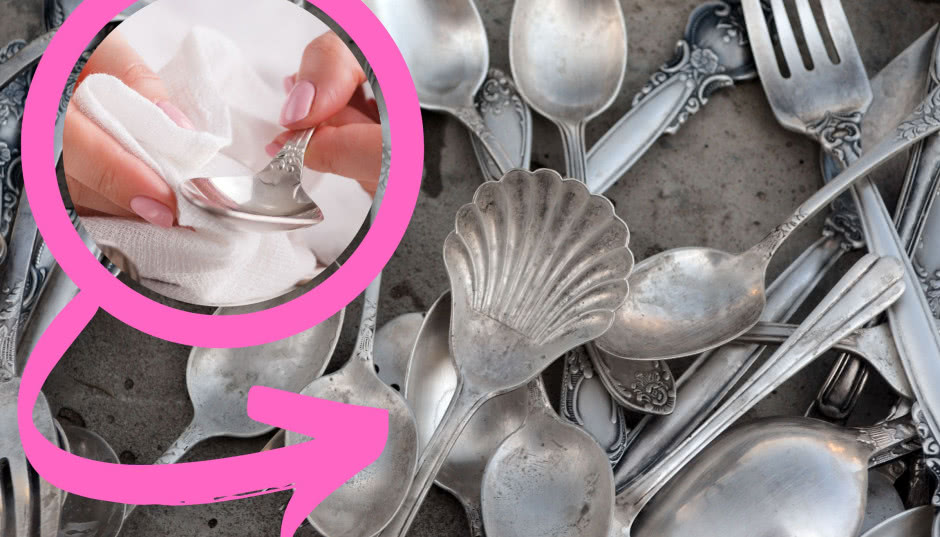 Tak usuwam uporczywy osad z sztućców. Nie ma śladu po zabrudzeniu, a wystarczy szczypta tych drobinek
