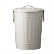 Metalowy kosz z przykrywą i uchwytami