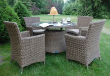 Rattanowe meble ogrodowe - okrągły stół i fotele 