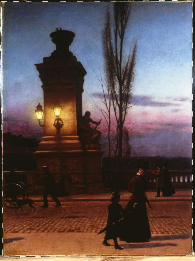 Aleksander Gierymski, Most Ludwika w Monachium, 1896-1897, olej, płótno, 81,5 x 60,5 cm, MNW