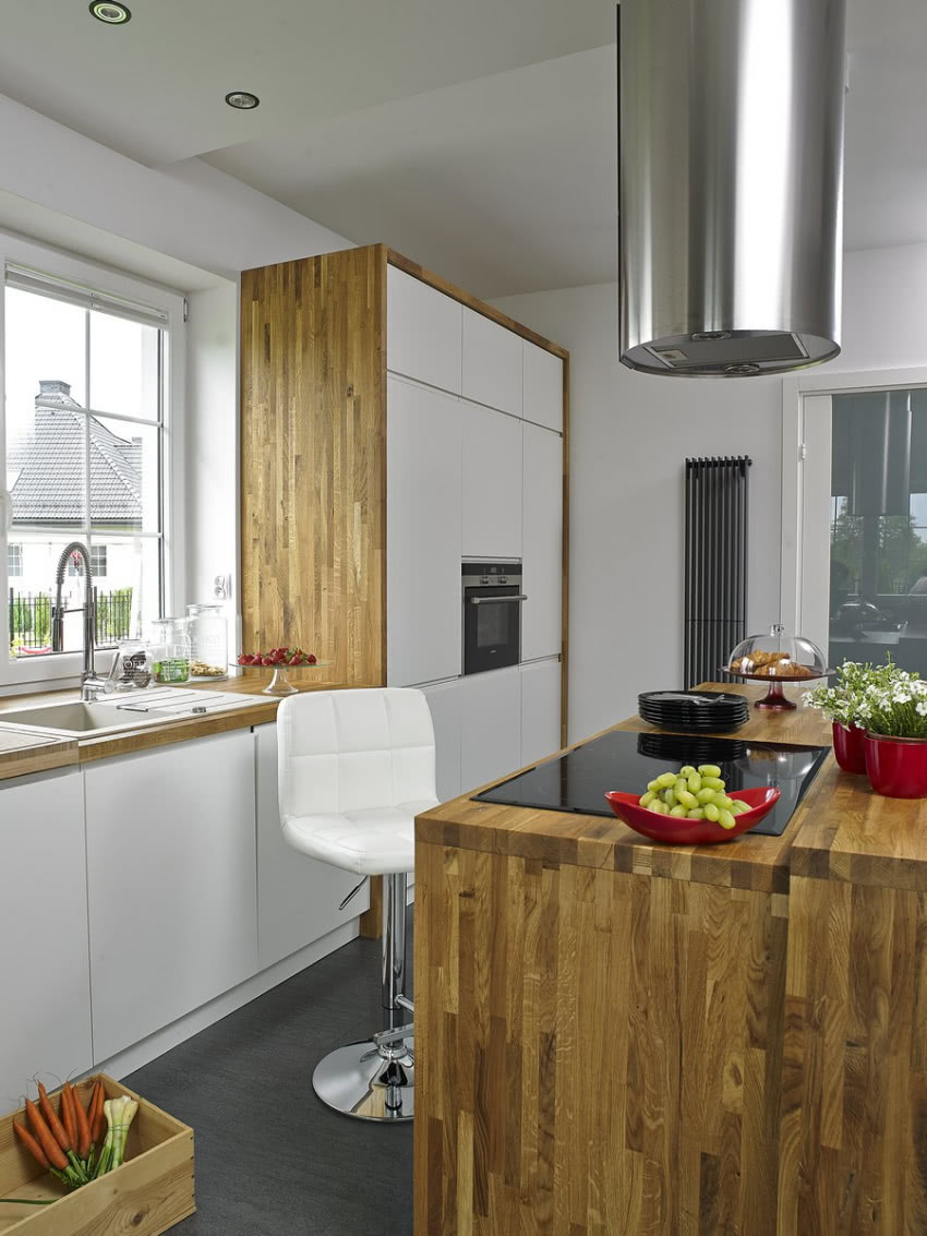 Biel i klejone drewno to sprawdzone połączenie,...