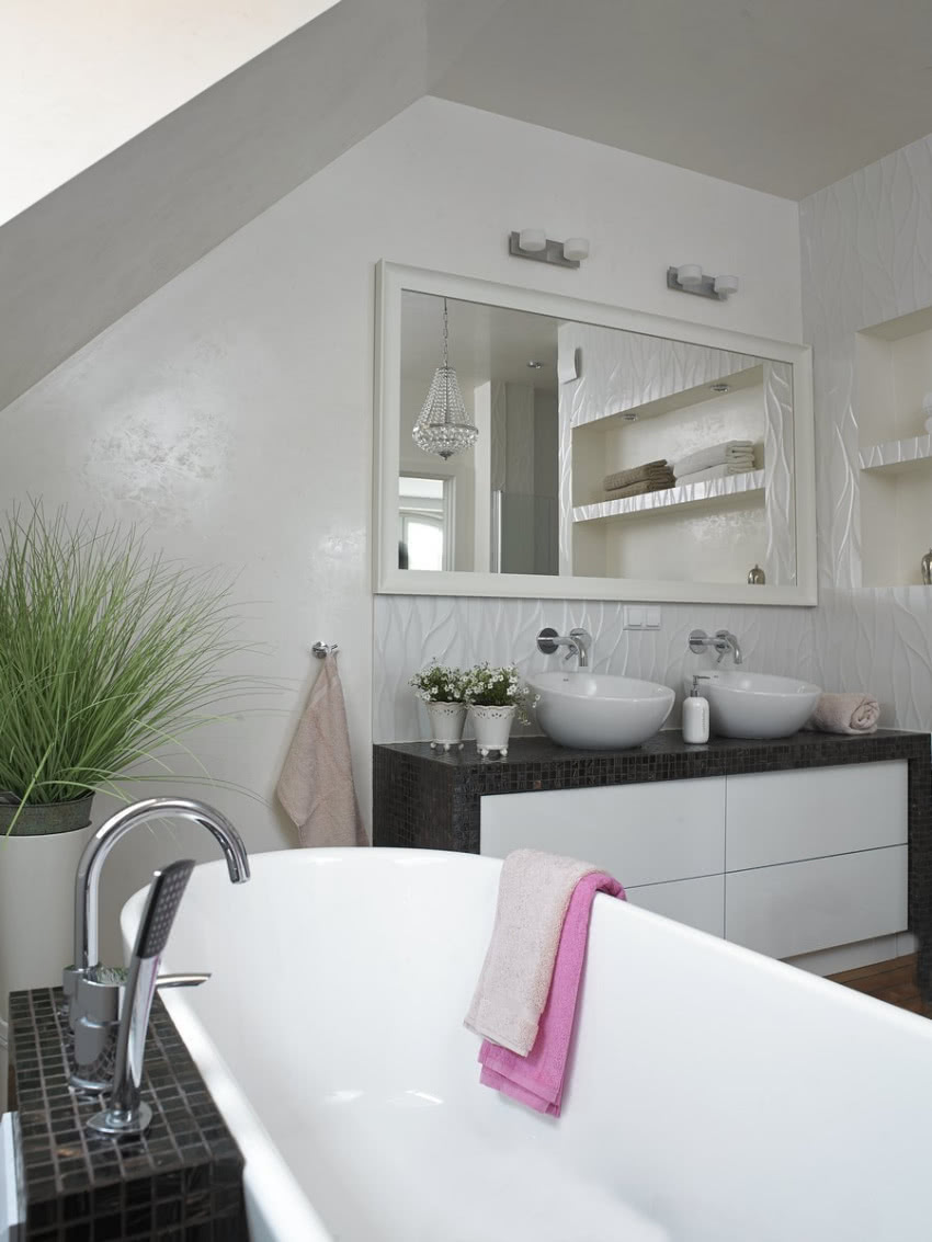 Minimalizm łazienki (czyste formy ceramiki,...