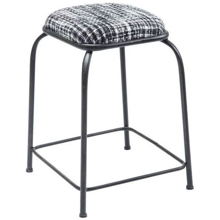 TABORET SIEDZISKO W KRATĘ NOGI METALOWE CZARNE...