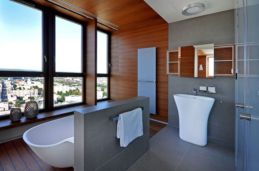 Salon kapielowy połączony z sypialnią