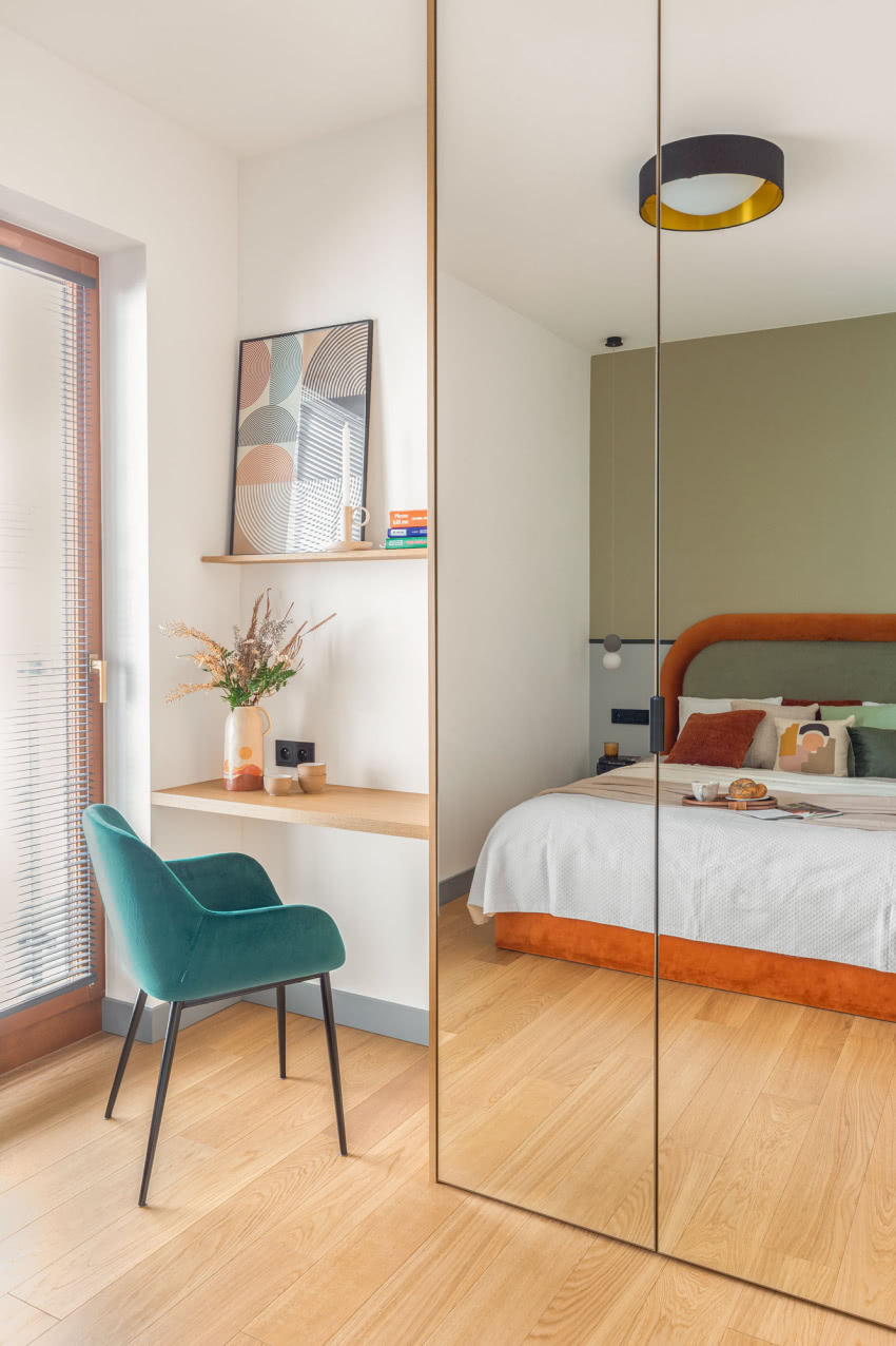 Sypialnia jest naprawdę niewielka, ale udało się...