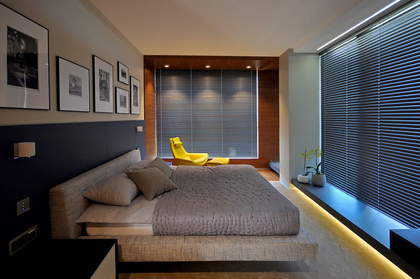 Nastrojowo oświetlona sypialnia