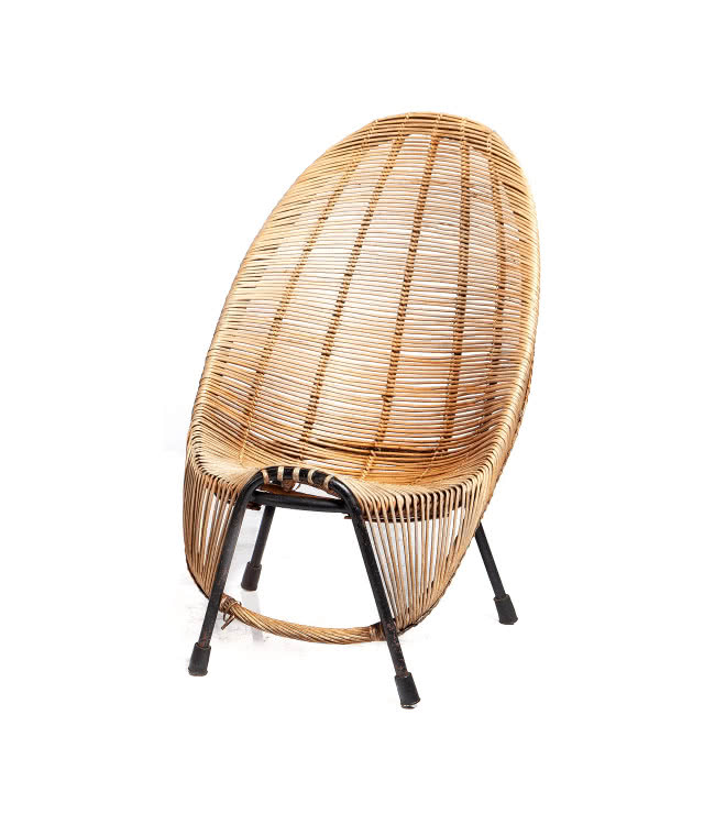 Fotel, wiklina, lata 60. Władysław Wołkowski