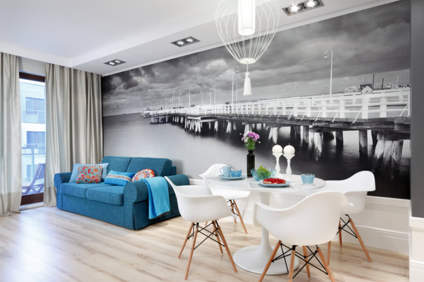 Sopockie molo na fototapecie w salonie