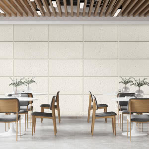 Ściana za łóżkiem w ponadczasowej formie - panele kwarcowe