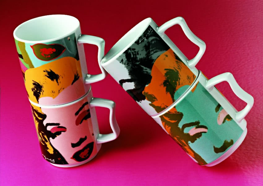 Komplet czterech kubków z Marilyn Monroe, Andy...