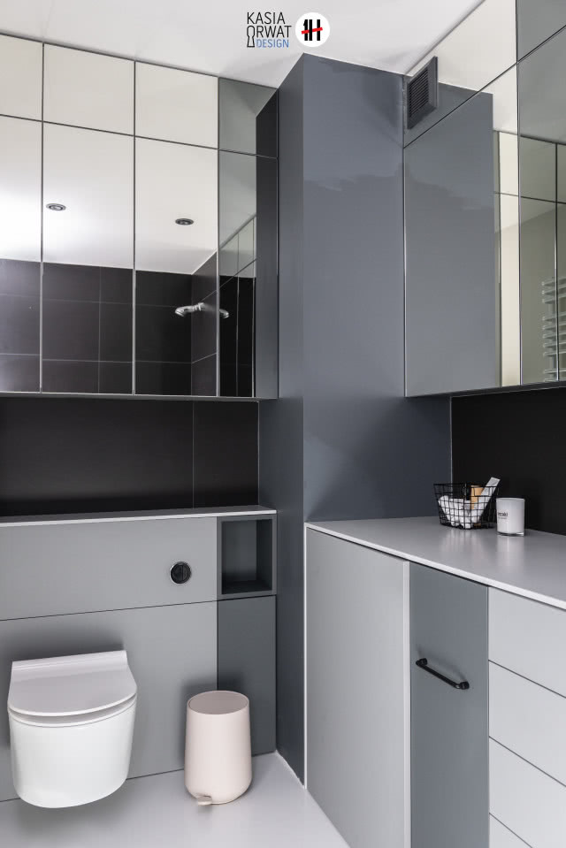 Żółte akcenty na szarym tle