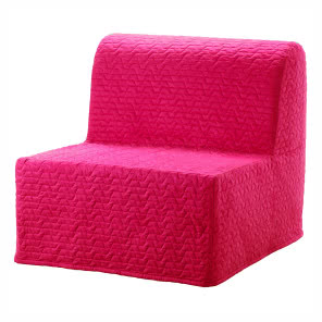 Fotel rozkładany Lycksele Löväs, pokrycie: Vallarum, amarantowy, IKEA