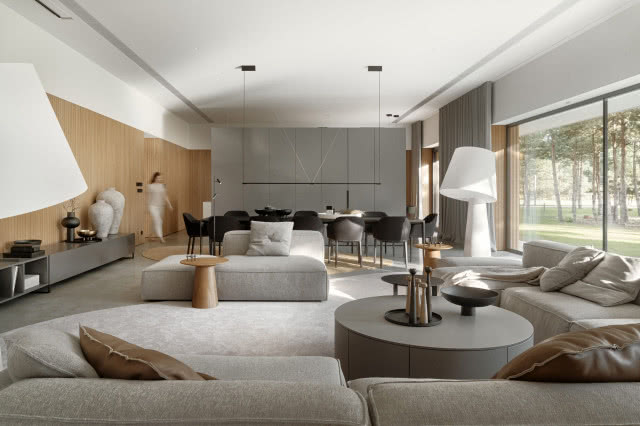 widok z salonu w stronę kuchni