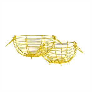 Koszyki druciane Cortes, żółte, Madam Stolz, SF MEBLE, 89 zł
