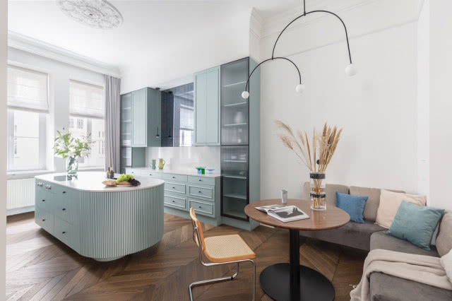 kolor miętowy zabudowa