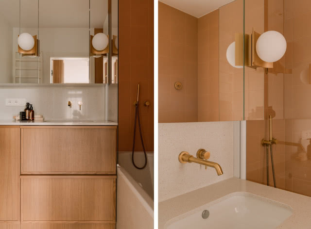 Łazienka w ciepłych odcieniach