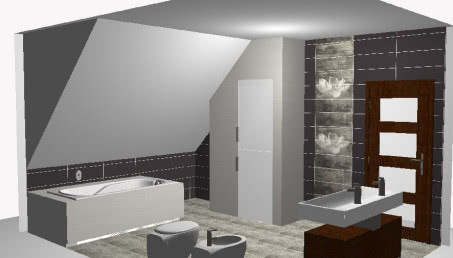 Ciemne płytki w łazience