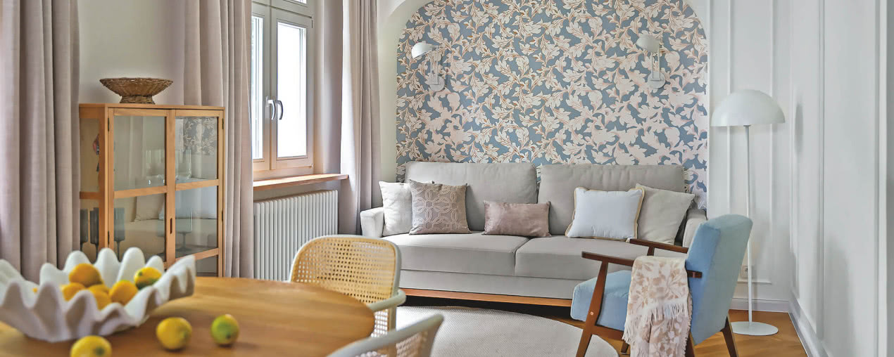 Oda do błękitu. Sopockie mieszkanie z werandą