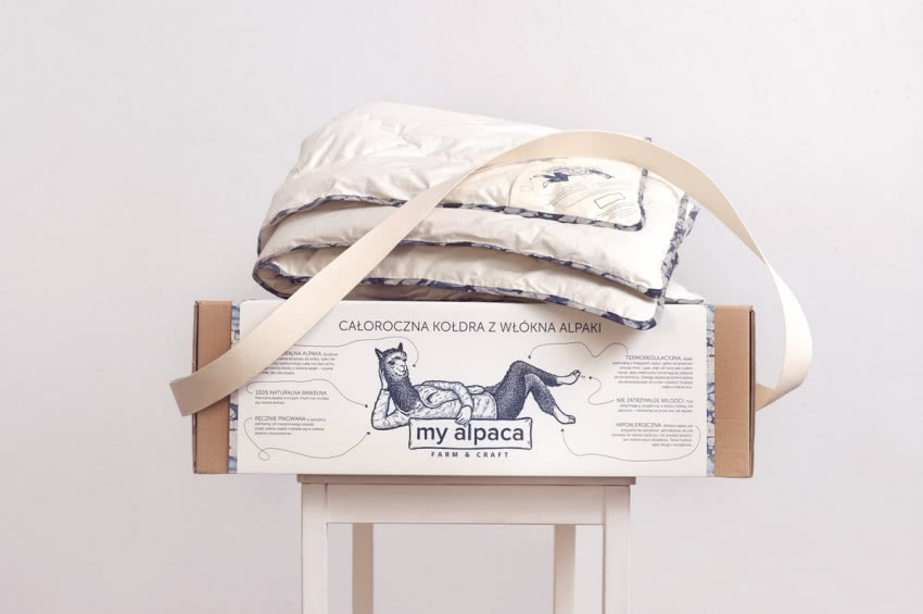 Kołdra wypełniona włóknem alpaki, proj. Beza...