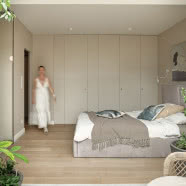 Zielone mieszkanie na Grochowie. Ma dwie szklane oranżerie!