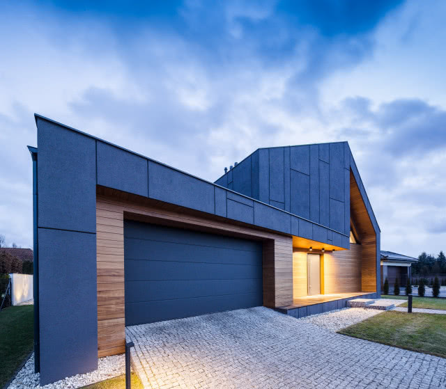 nowoczesny dom z garażem inspiracja