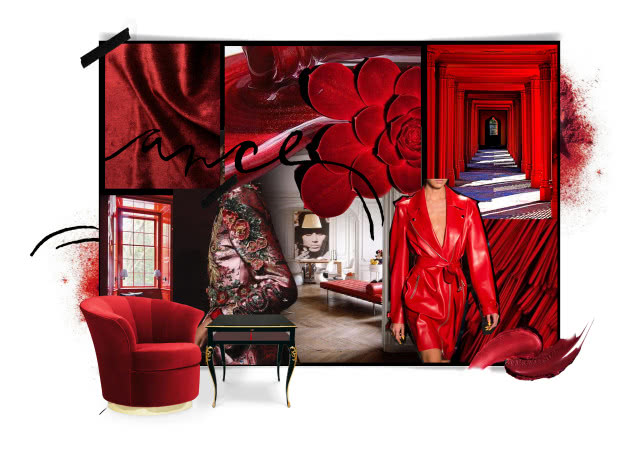 Moodboard produktowy w kolorze czerwonym