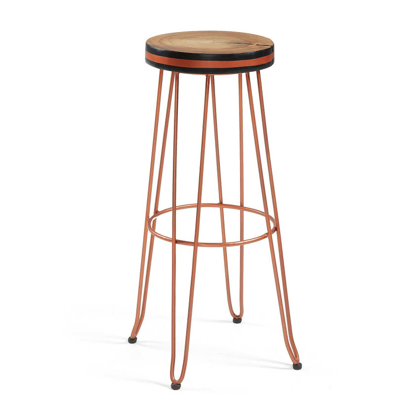 Hoker-stołek barowy Tesei miedziany, 9design,...