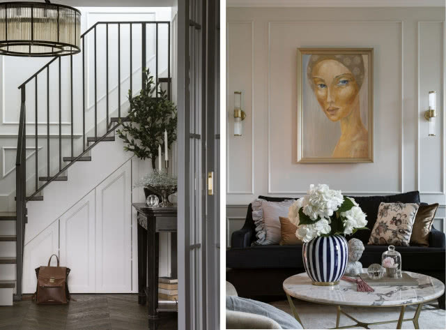 Elegancki salon w nowojorskim stylu