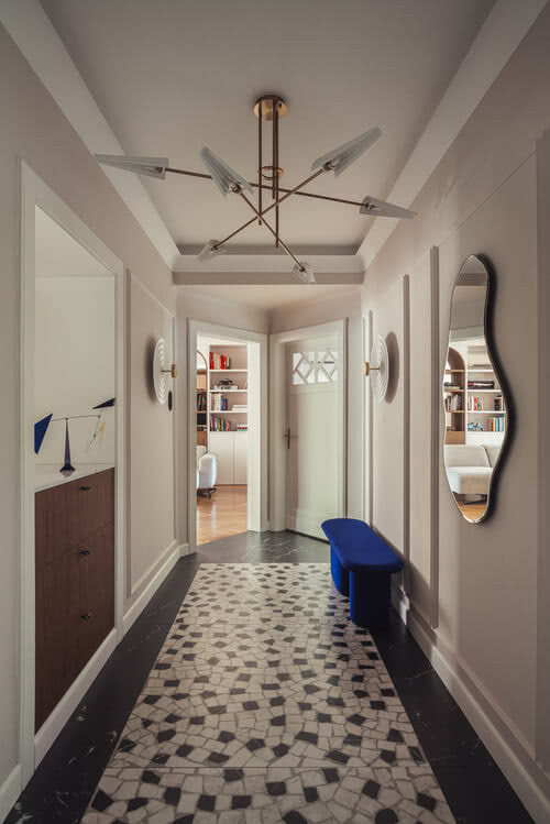 mozaika podłoga w przedpokoju