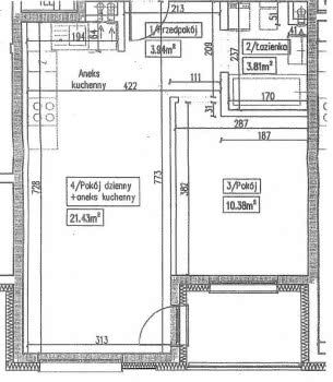 Rozplanowanie 2 - pokojowego mieszkania