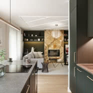 Zielone mieszkanie na Grochowie. Ma dwie szklane oranżerie!