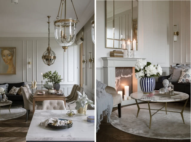 Elegancki salon w nowojorskim stylu