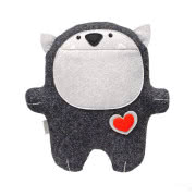 Koc z poduszką w kształcie serca, poliester,...