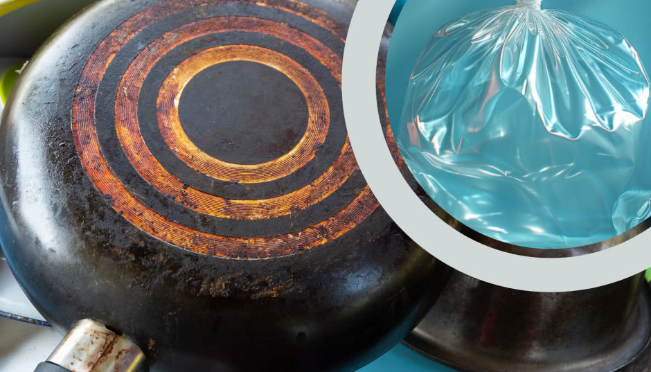 Z patelni brud będzie spływał jak woda. Włóżcie do siatki wypełnionej  tymi kilkoma składnikami