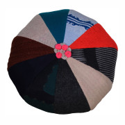 Puf okrągły wełniany Patchwork