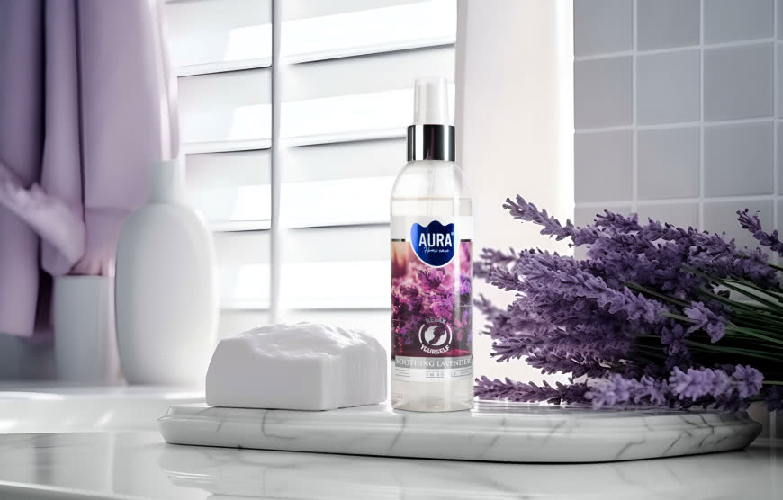 Mgiełka zapachowa Soothing lavender marki Aura, łazienka