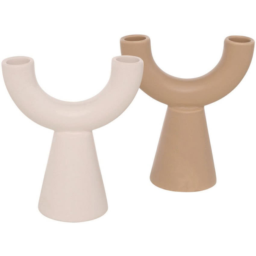 KOMPLET ŚWIECZNIKÓW Z KAMIONKI SHALEA, 2 elem.,...