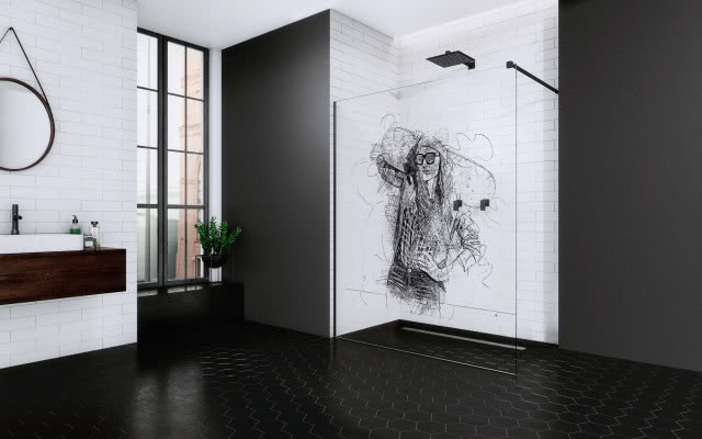 Kabina prysznicowa z nadrukiem