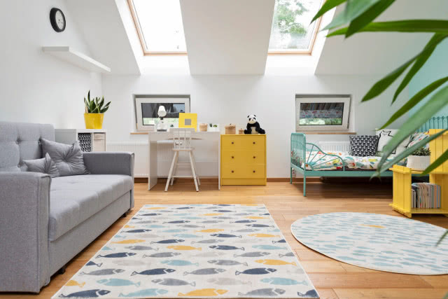 pokój dla dzieci na poddaszu