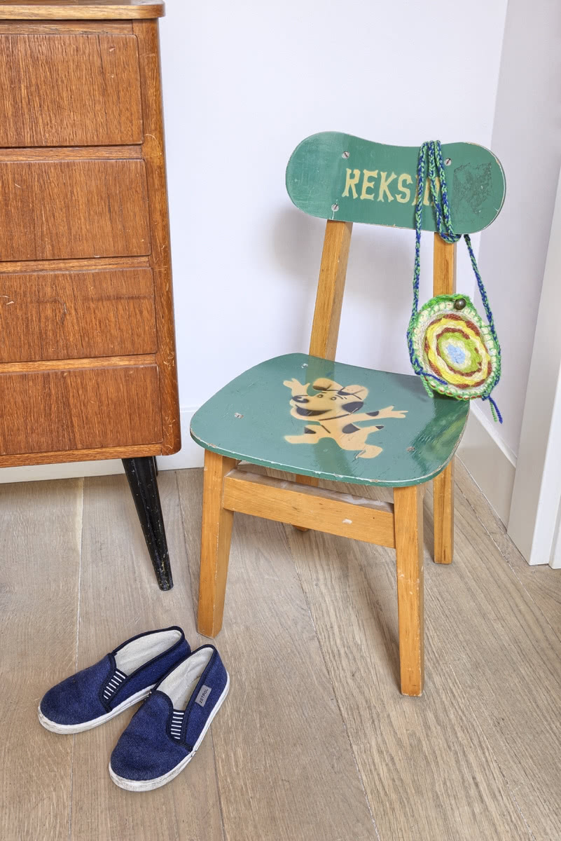 Krzesełko z Reksiem to prezent od koleżanki Katji