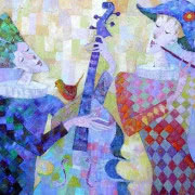 Katarzyna Hałas, "Anioły", szkło, glina szamotowa