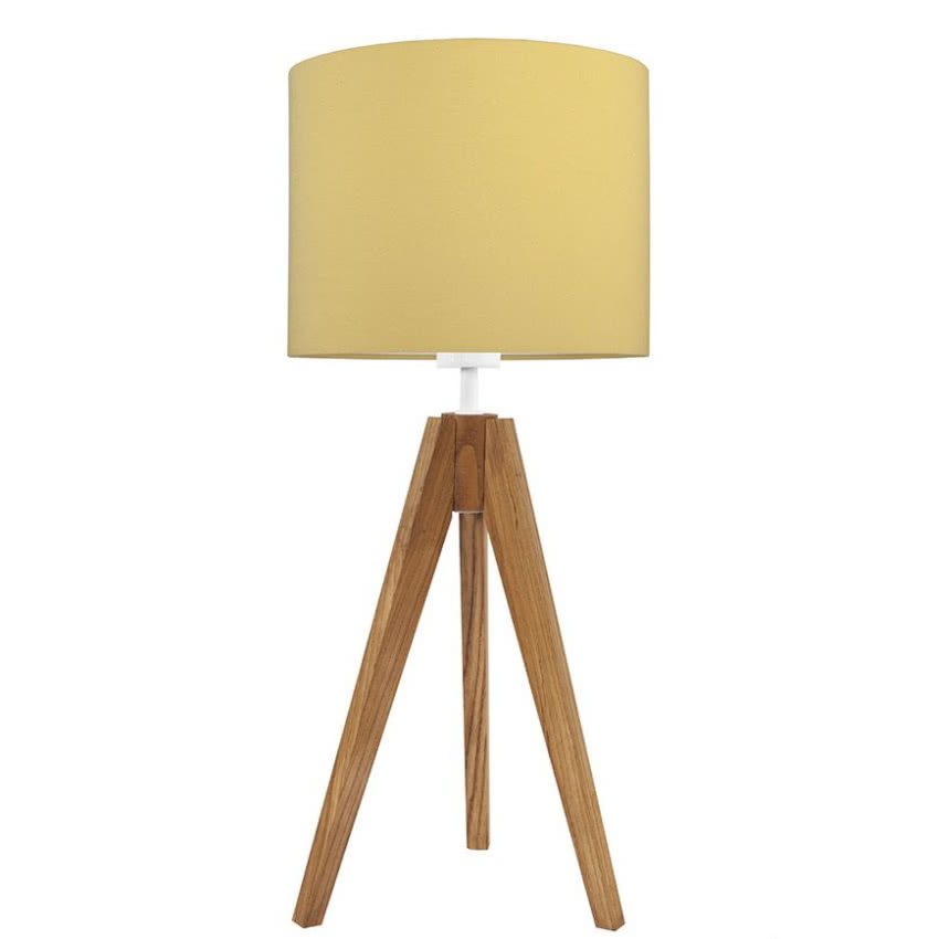 Lampa na stolik dębowa musztardowa, Pakamera.pl,...