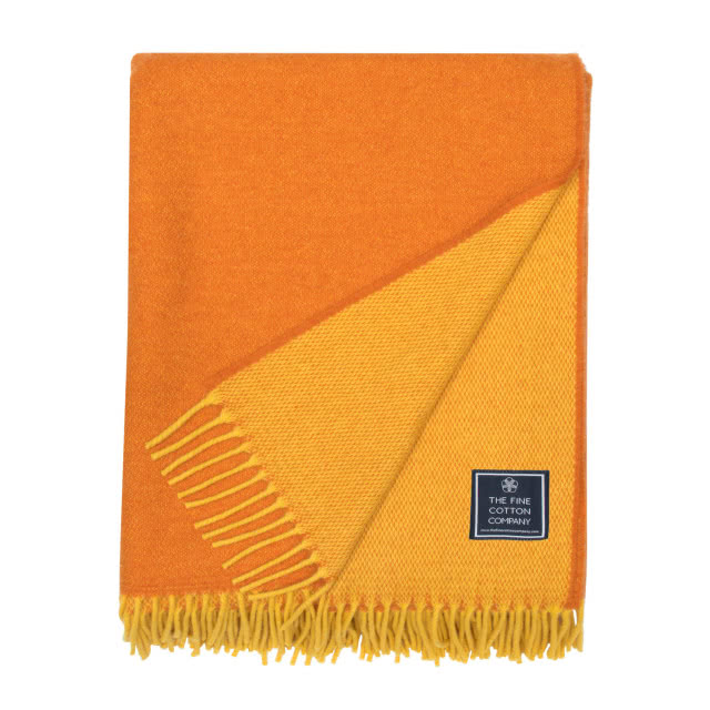 żółto-pomarańczowy pled