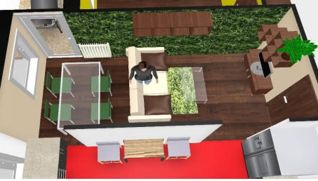 Wygodne rozplanowanie salonu i kuchni