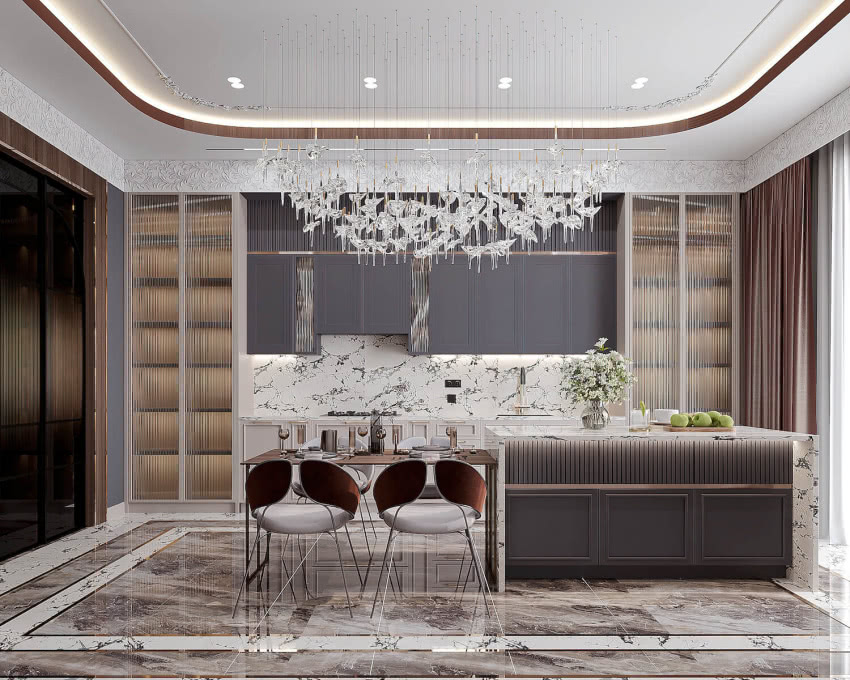 Elegancka kuchnia glamour