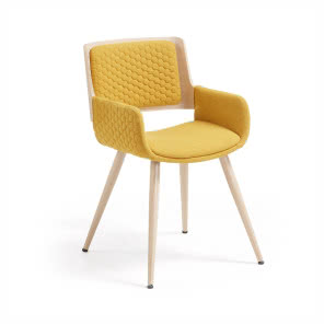 Krzesło Baham z podłokietnikami musztardowe, 9design, 709 zł