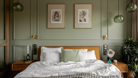 Mieszkanie w różnych odcieniach zieleni