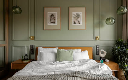 Mieszkanie w różnych odcieniach zieleni