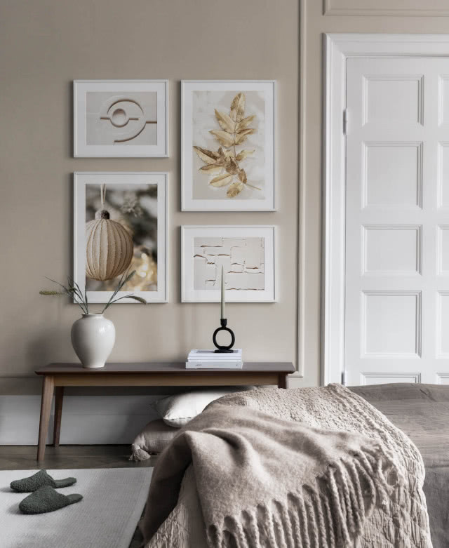 beżowe ściany w salonie